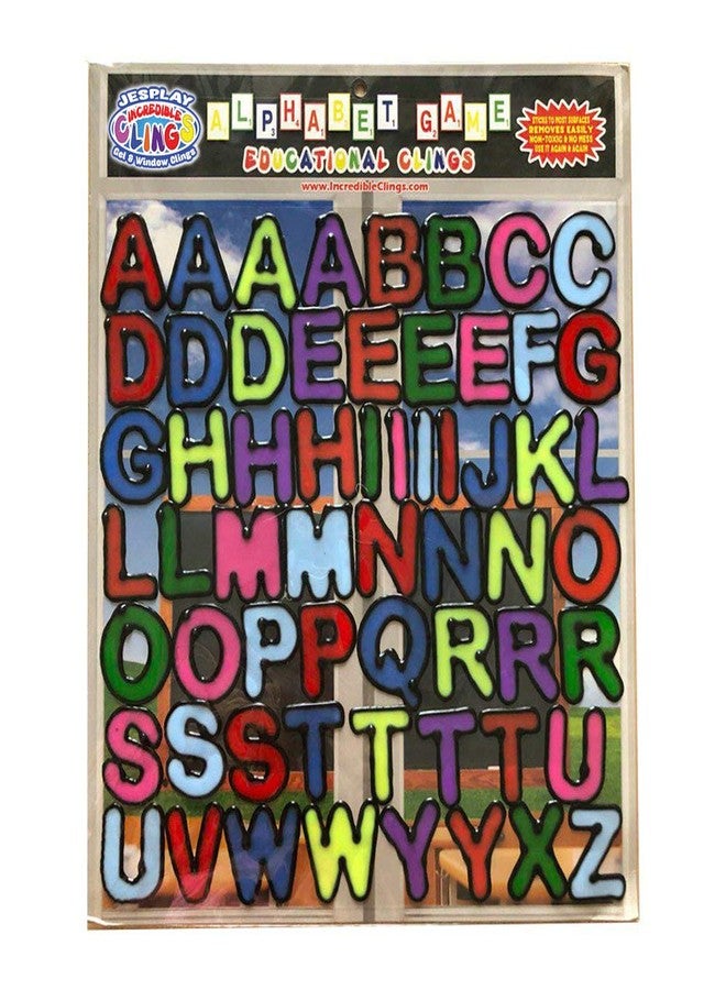 JesPlay Alphabet and Letter Gel Window Clings for Kids (60 pc Double Set) - Window Stickers for Toddlers, Gel Clings Window Decals Jelly Reusable Sticker - Home Car Plane Airplane Activities (Jesplay USA) - Image 2